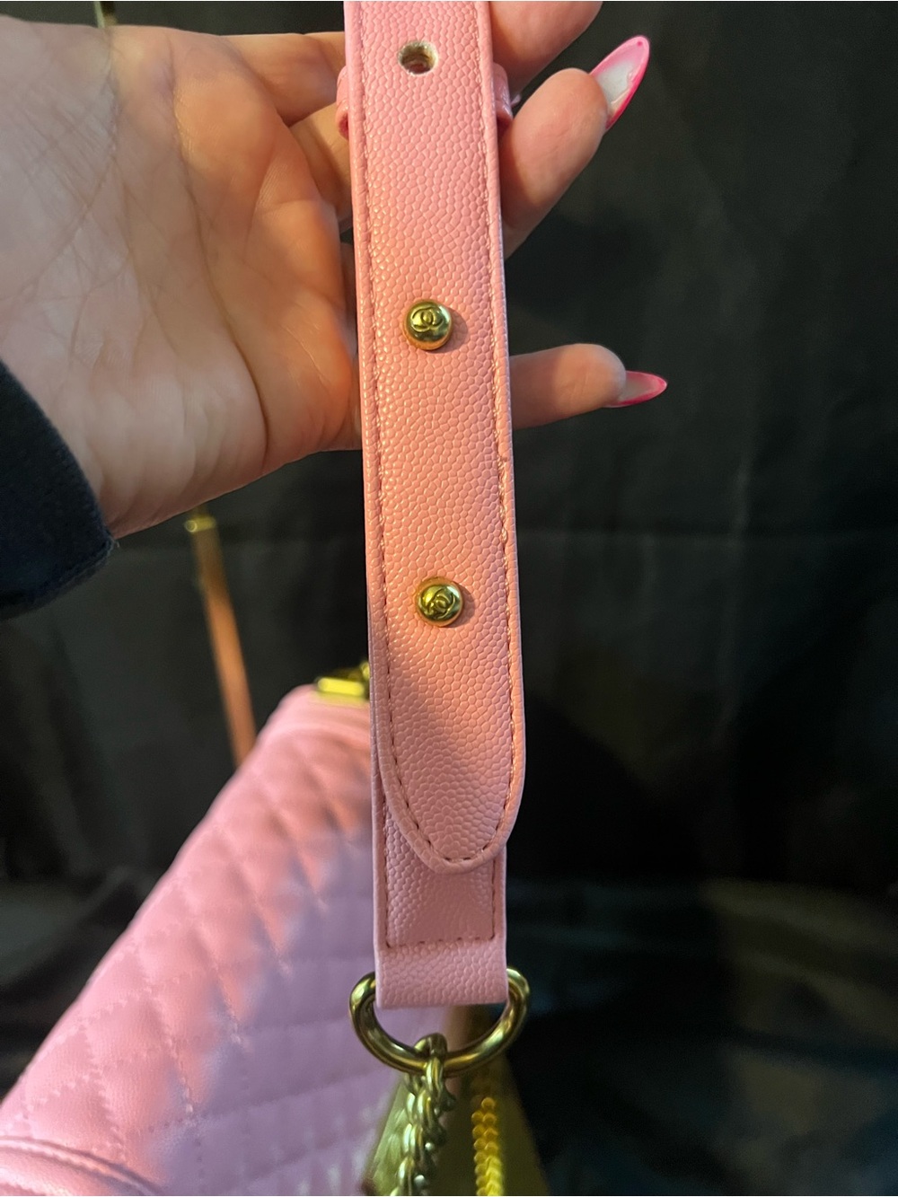 CHANEL Pink Quilted Boy Bag with Gold Hardware - Picture 6 of 16